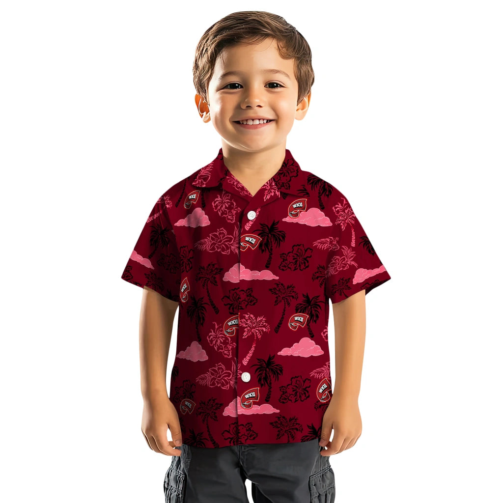 Western Kentucky Hilltoppers Hawaiian Shirt - Palm And Clouds | Hula Hawaiian Shirts