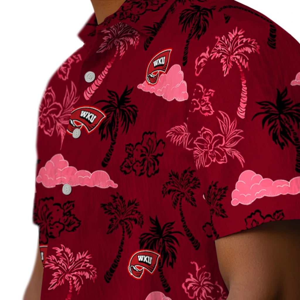 Western Kentucky Hilltoppers Hawaiian Shirt - Palm And Clouds | Hula Hawaiian Shirts