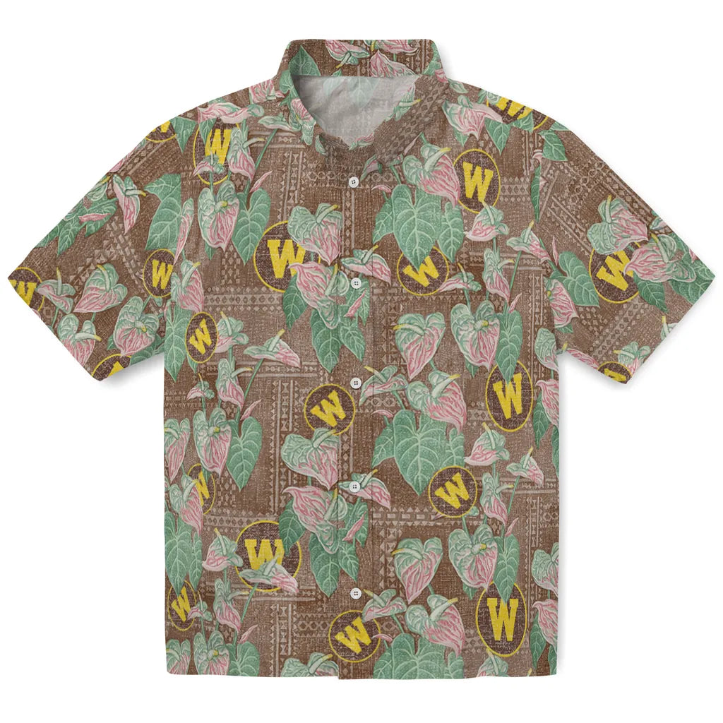 Western Michigan Broncos Hawaiian Shirt - Anthurium Overlay | Hula Hawaiian Shirts