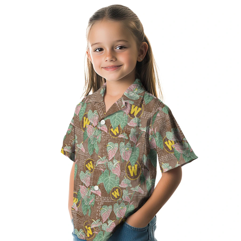 Western Michigan Broncos Hawaiian Shirt - Anthurium Overlay | Hula Hawaiian Shirts