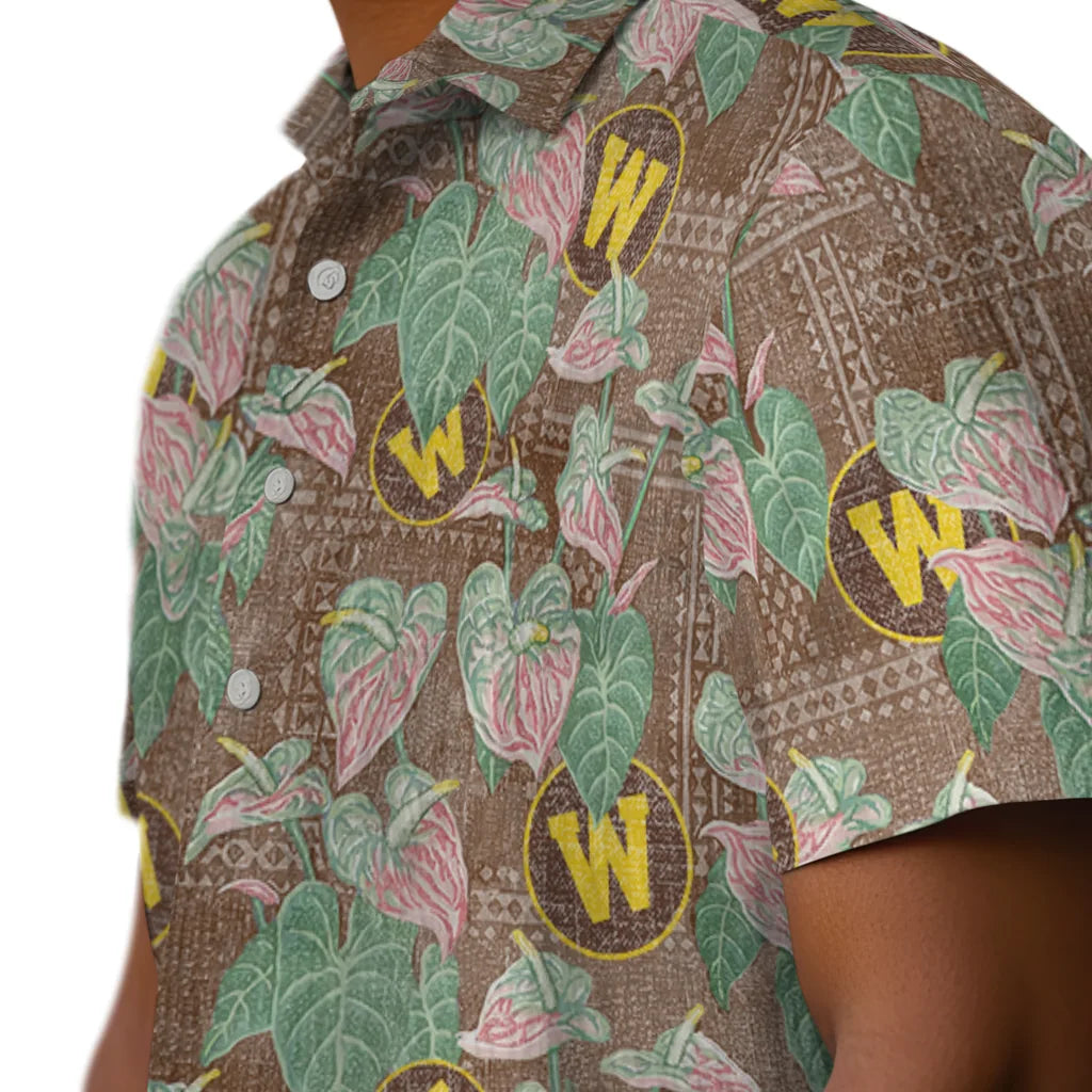 Western Michigan Broncos Hawaiian Shirt - Anthurium Overlay | Hula Hawaiian Shirts