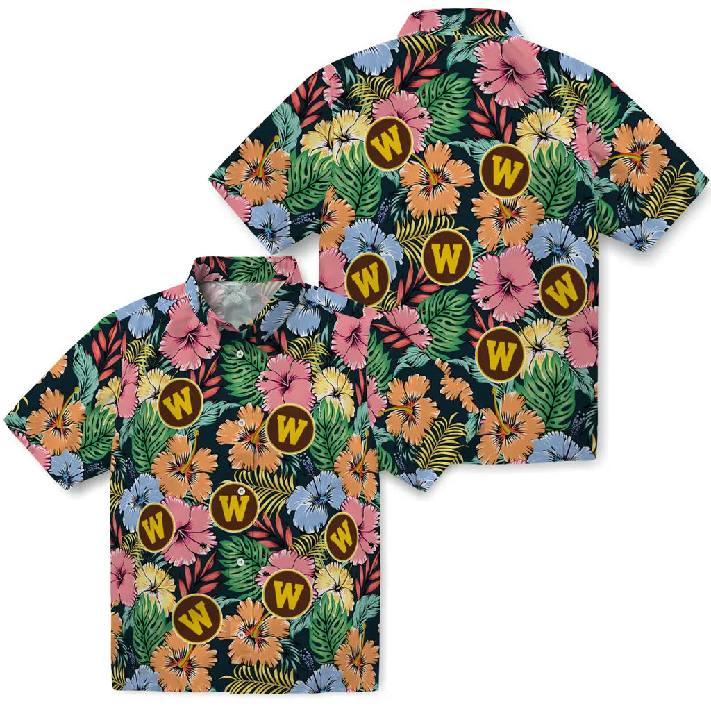 Western Michigan Broncos Hawaiian Shirt - Brilliant Hibiscus Garden | Hula Hawaiian Shirts