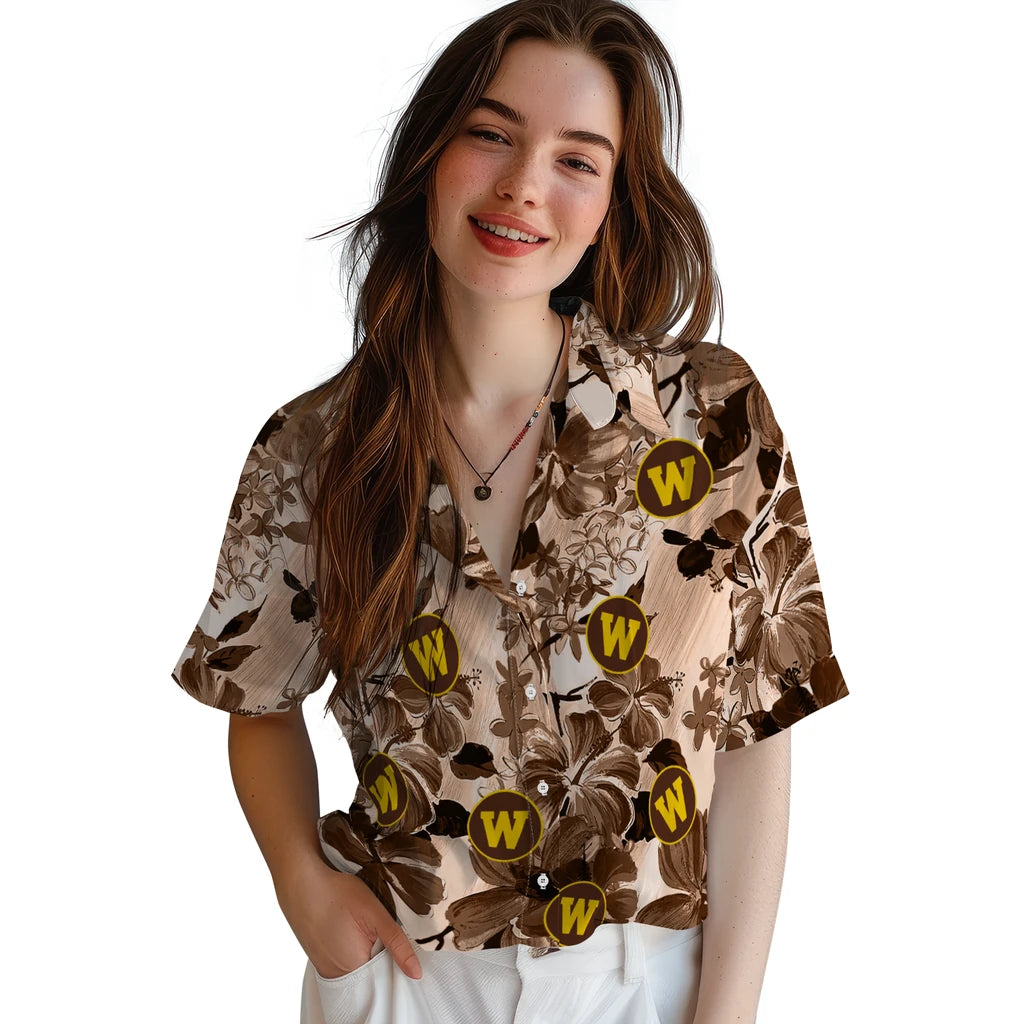Western Michigan Broncos Hawaiian Shirt - Hibiscus Arrangement | Hula Hawaiian Shirts