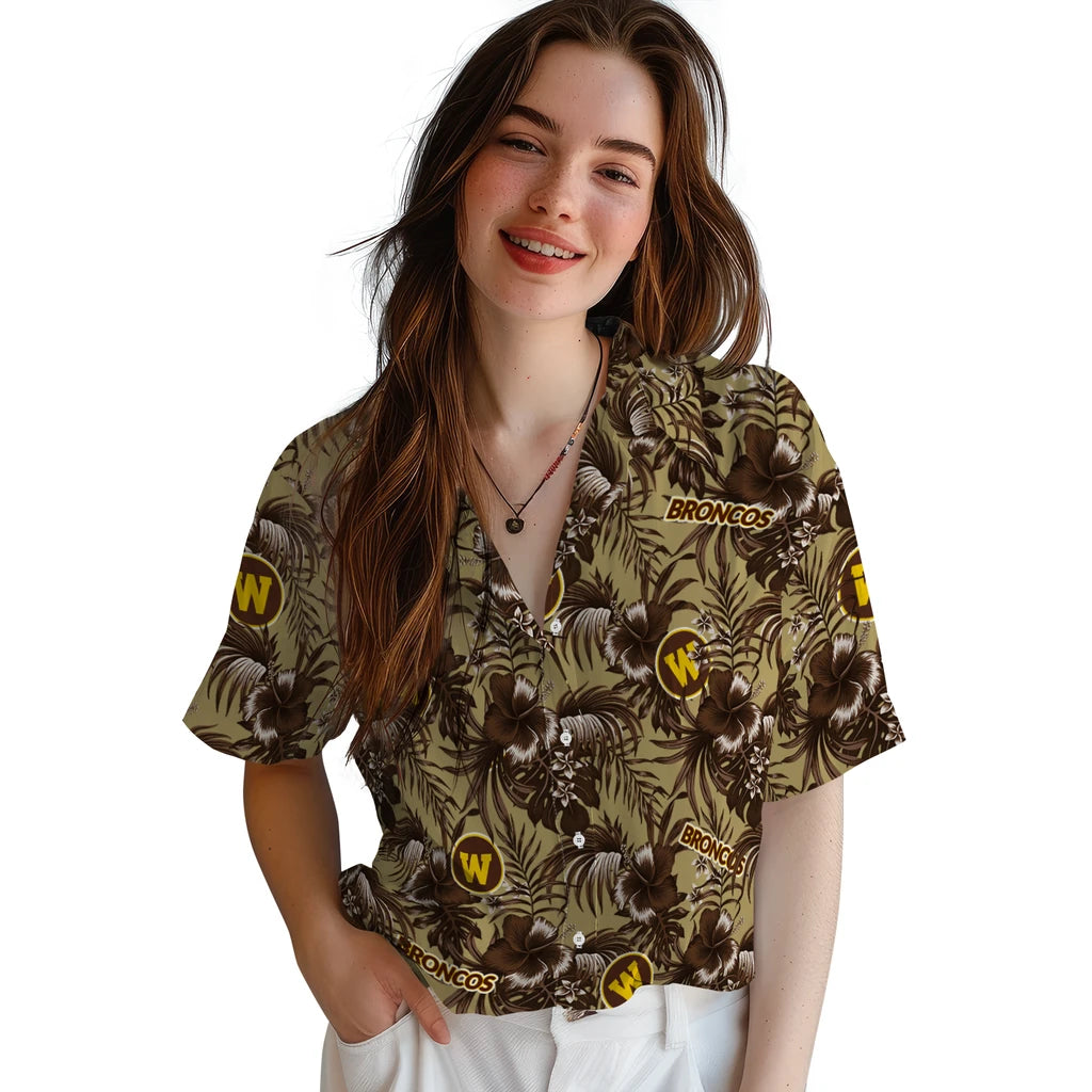 Western Michigan Broncos Hawaiian Shirt - Hibiscus Exotic | Hula Hawaiian Shirts