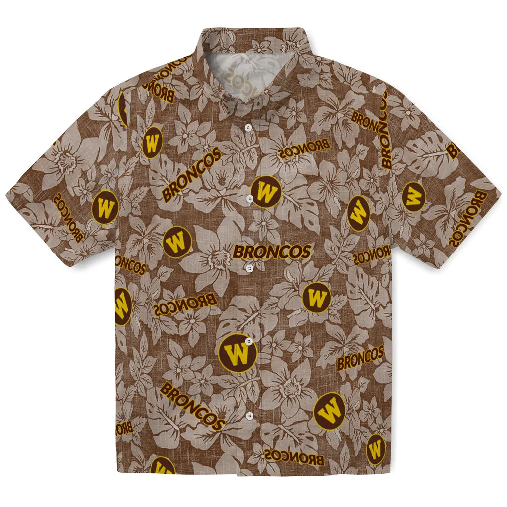 Western Michigan Broncos Hawaiian Shirt - Hibiscus Oasis | Hula Hawaiian Shirts