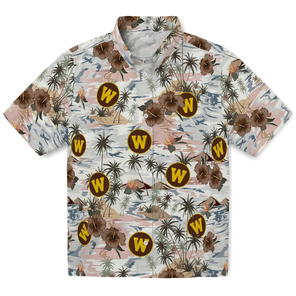 Western Michigan Broncos Hawaiian Shirt - Hibiscus Seaside | Hula Hawaiian Shirts