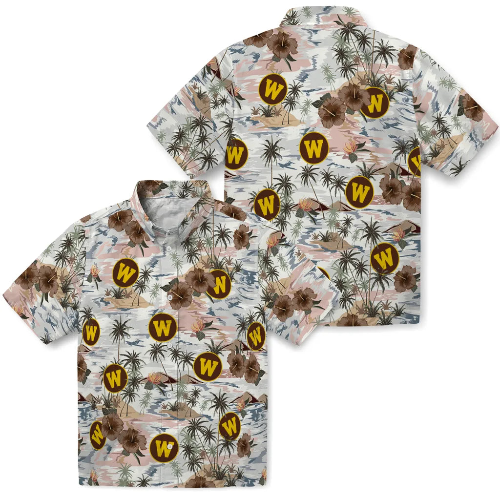 Western Michigan Broncos Hawaiian Shirt - Hibiscus Seaside | Hula Hawaiian Shirts