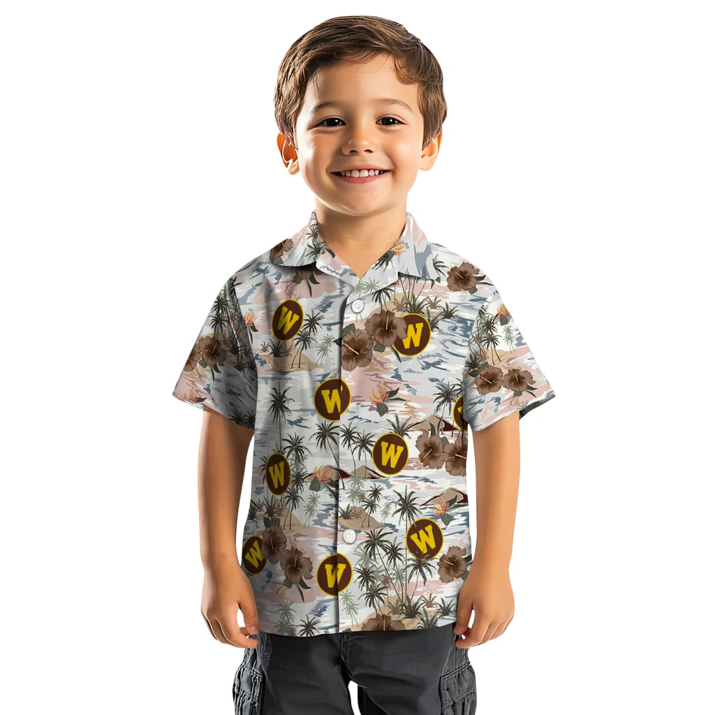 Western Michigan Broncos Hawaiian Shirt - Hibiscus Seaside | Hula Hawaiian Shirts