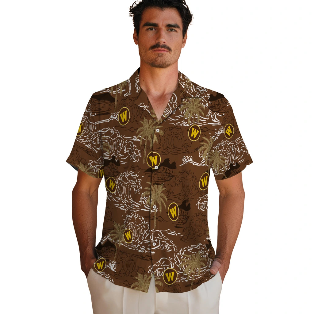Western Michigan Broncos Hawaiian Shirt - Wave Palm | Hula Hawaiian Shirts