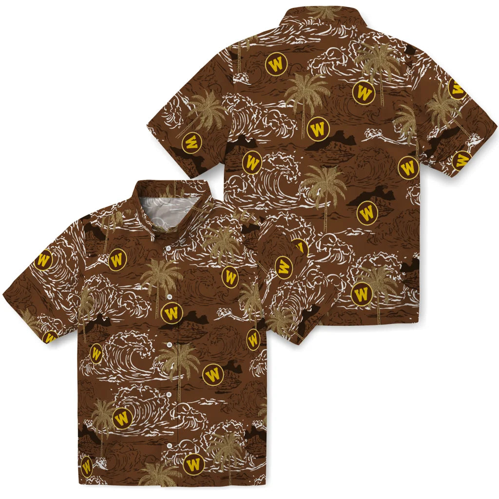 Western Michigan Broncos Hawaiian Shirt - Wave Palm | Hula Hawaiian Shirts