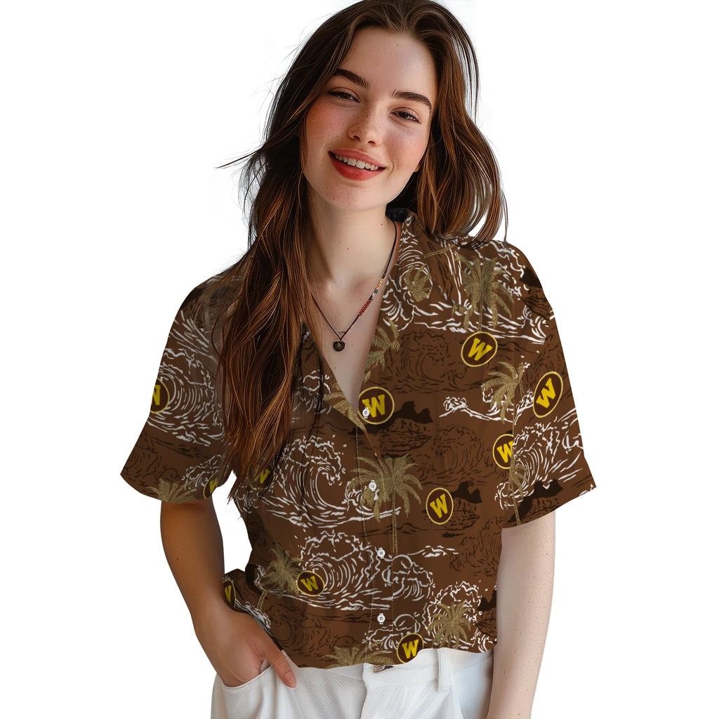 Western Michigan Broncos Hawaiian Shirt - Wave Palm | Hula Hawaiian Shirts