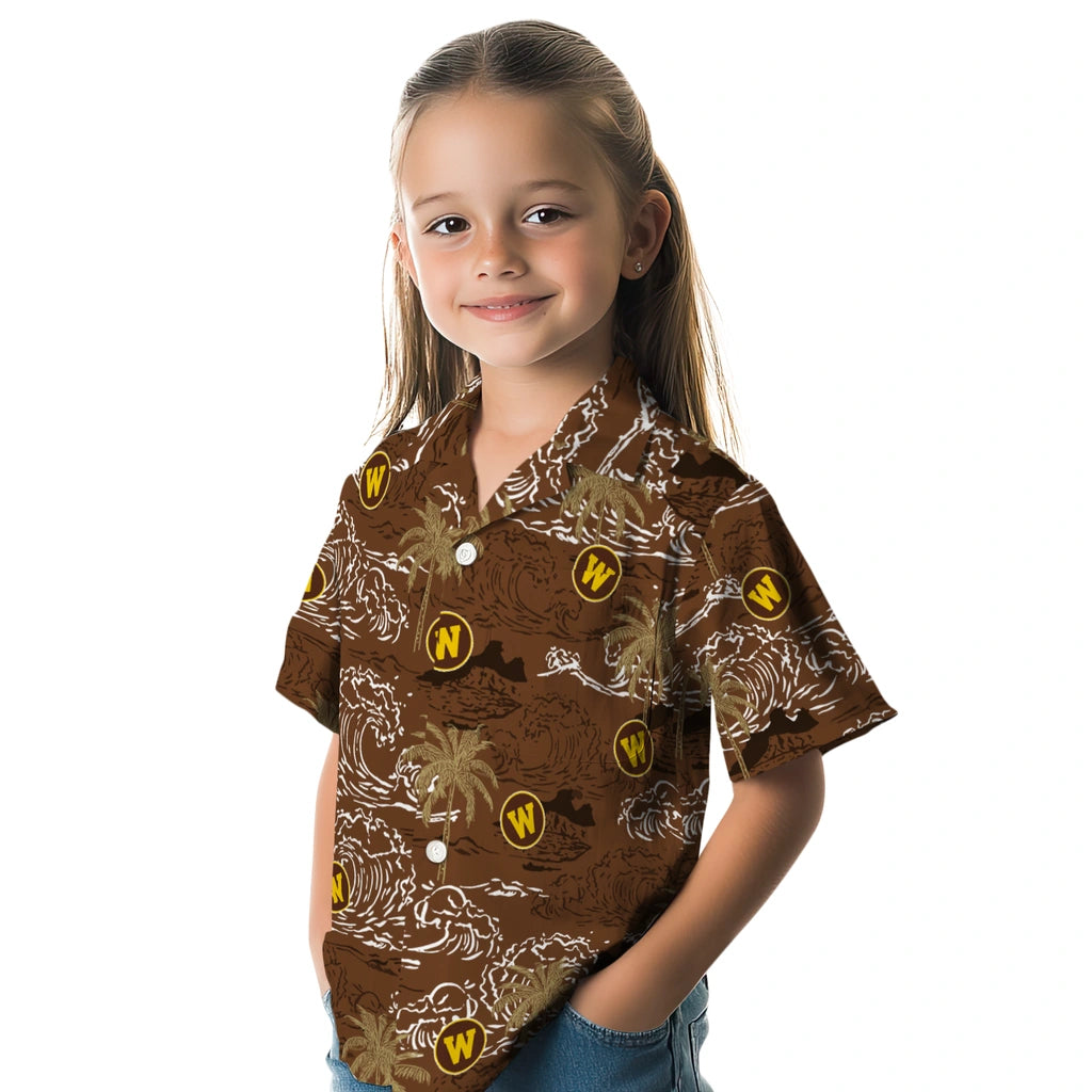 Western Michigan Broncos Hawaiian Shirt - Wave Palm | Hula Hawaiian Shirts