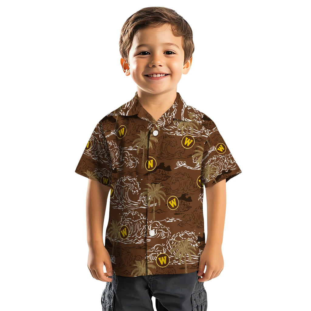 Western Michigan Broncos Hawaiian Shirt - Wave Palm | Hula Hawaiian Shirts