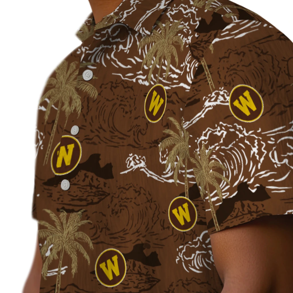 Western Michigan Broncos Hawaiian Shirt - Wave Palm | Hula Hawaiian Shirts