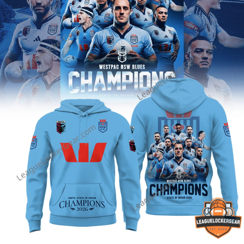 Westpac New South Wales Blues State of Origin 2026 Champions T-Shirt - LeagueLockerGear