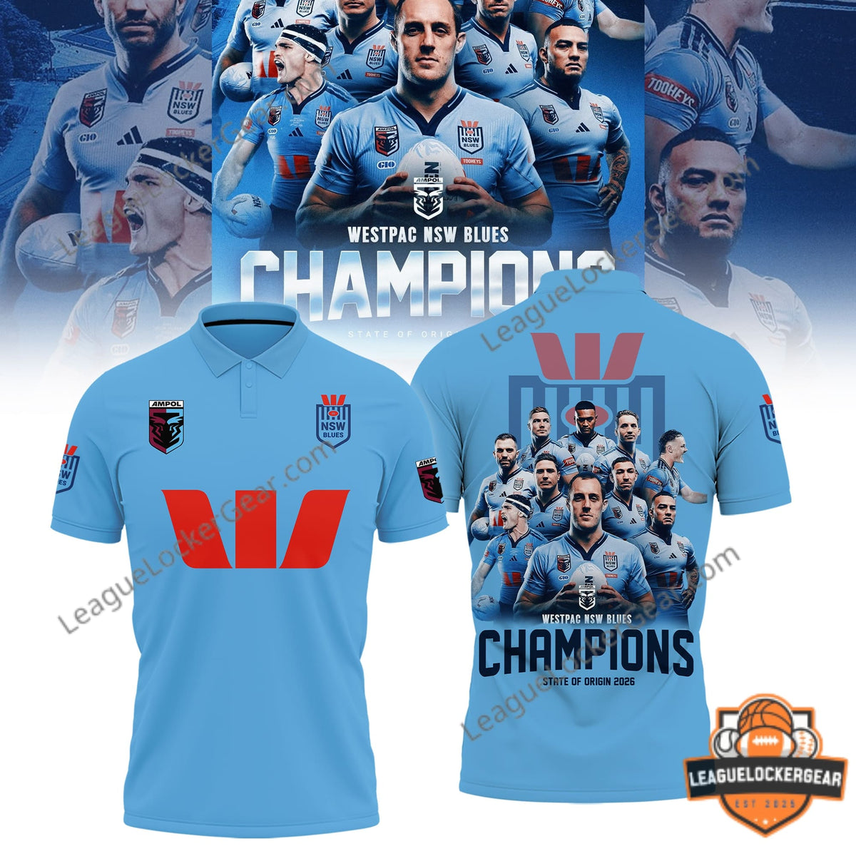 Westpac New South Wales Blues State of Origin 2026 Champions T-Shirt - LeagueLockerGear