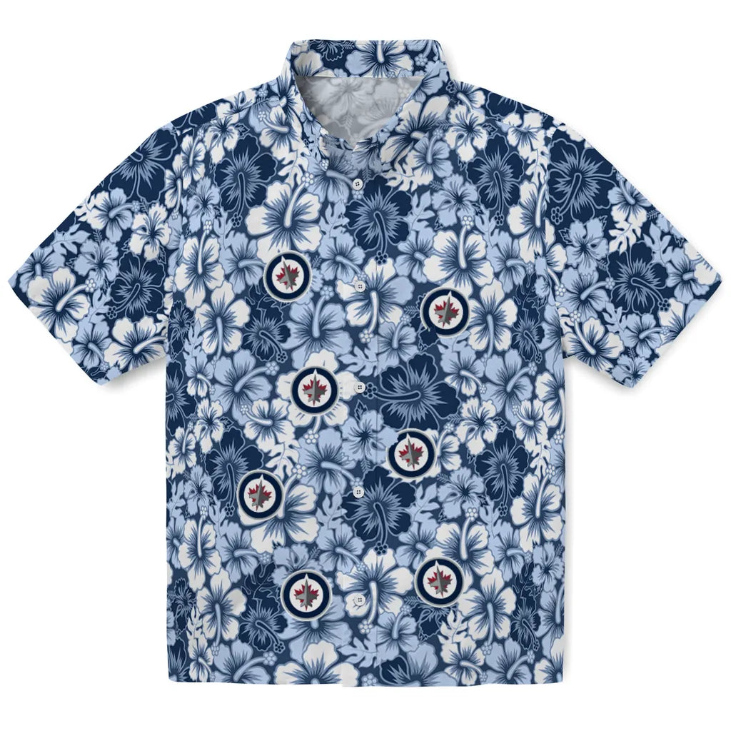 Winnipeg Jets Hawaiian Shirt - Hibiscus Blooms | Hula Hawaiian Shirts