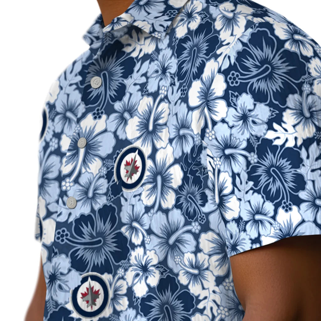 Winnipeg Jets Hawaiian Shirt - Hibiscus Blooms | Hula Hawaiian Shirts