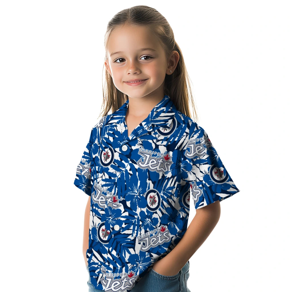 Winnipeg Jets Hawaiian Shirt - Hibiscus Overlay | Hula Hawaiian Shirts