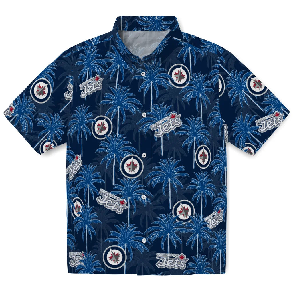 Winnipeg Jets Hawaiian Shirt - Palm Tree Motif | Hula Hawaiian Shirts