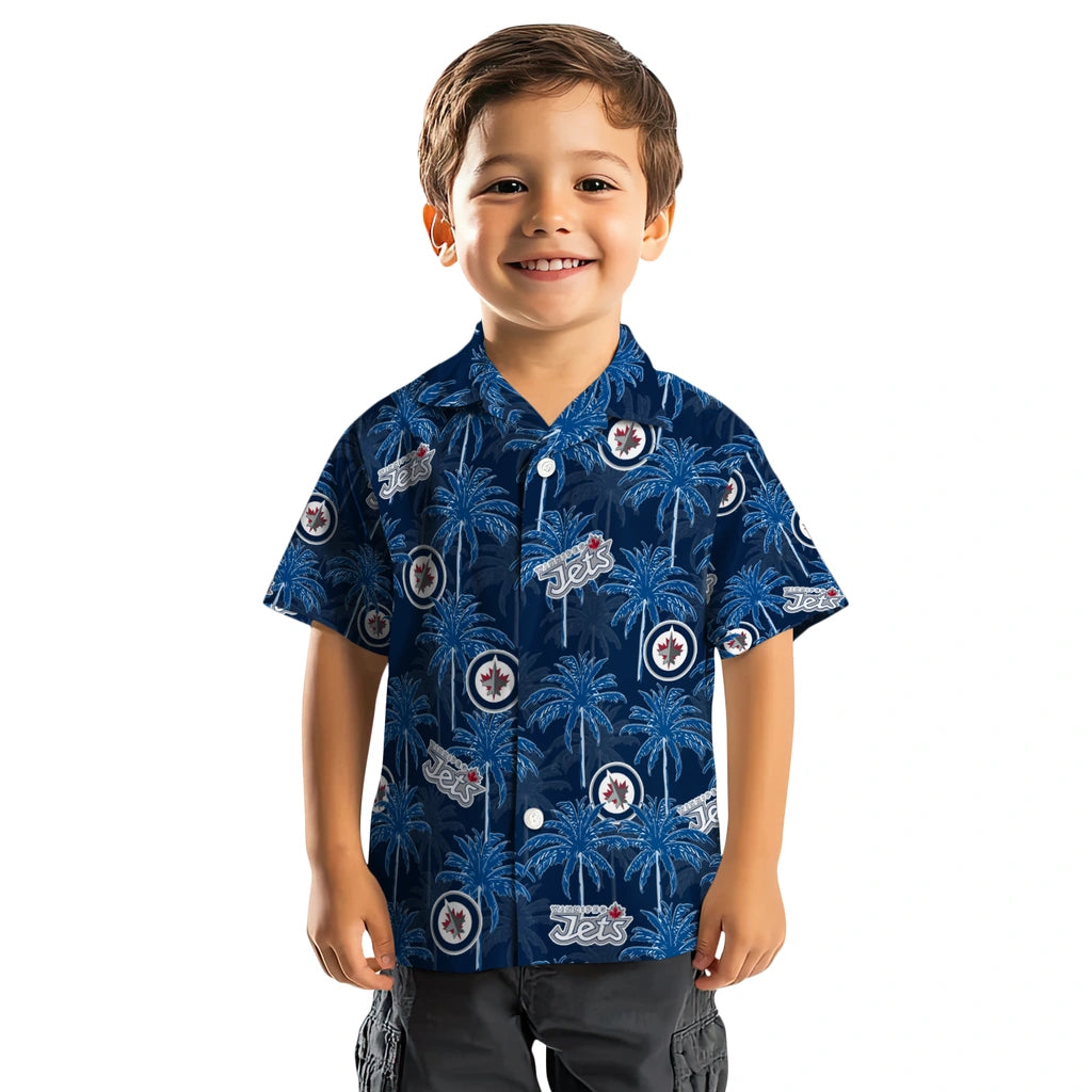 Winnipeg Jets Hawaiian Shirt - Palm Tree Motif | Hula Hawaiian Shirts