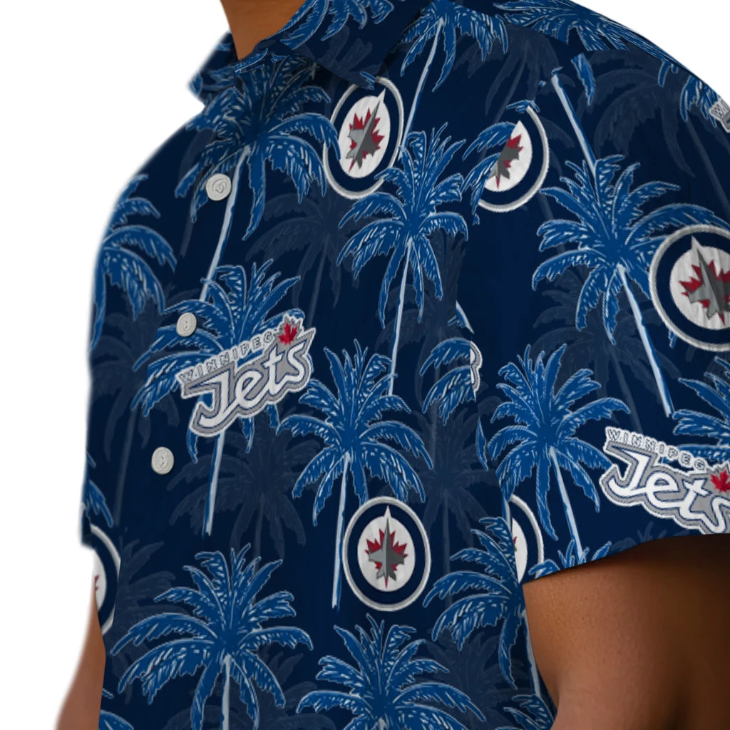 Winnipeg Jets Hawaiian Shirt - Palm Tree Motif | Hula Hawaiian Shirts