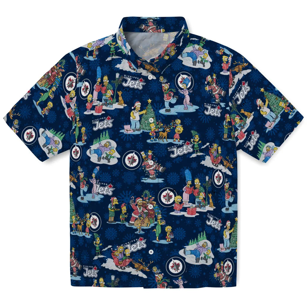 Winnipeg Jets Hawaiian Shirt - Simpsons Christmas | Hula Hawaiian Shirts