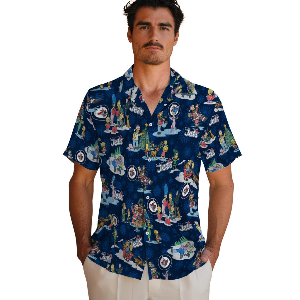 Winnipeg Jets Hawaiian Shirt - Simpsons Christmas | Hula Hawaiian Shirts