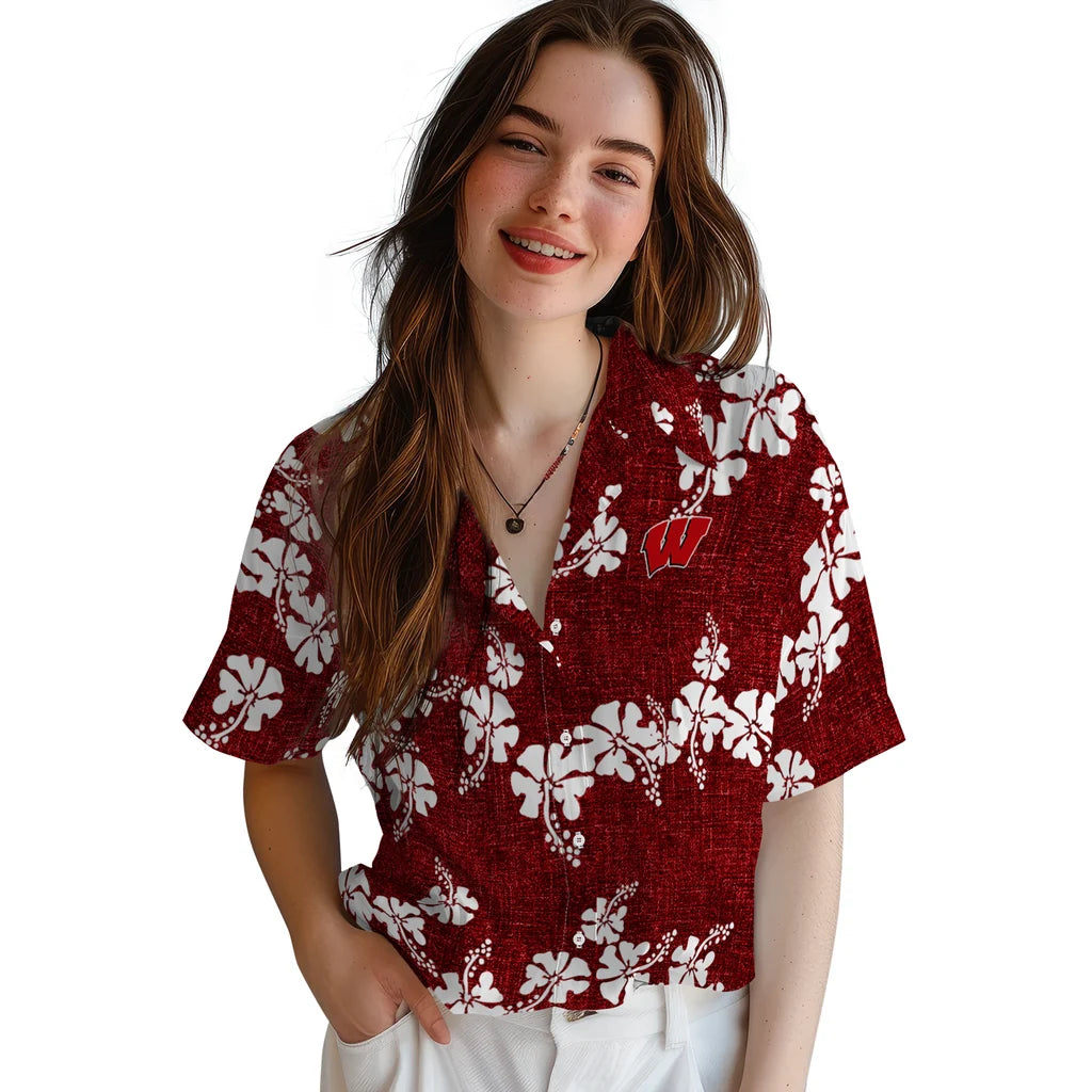 Wisconsin Badgers Hawaiian Shirt - 50th State Flower | Hula Hawaiian Shirts