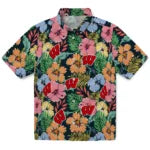Wisconsin Badgers Hawaiian Shirt - Brilliant Hibiscus Garden | Hula Hawaiian Shirts