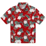Wisconsin Badgers Hawaiian Shirt - Flamingo and Hibiscus | Hula Hawaiian Shirts