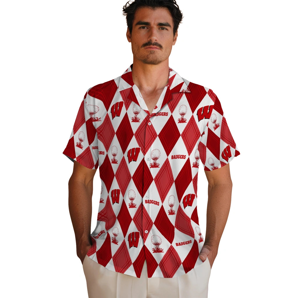 Wisconsin Badgers Hawaiian Shirt - Golfing Plaid | Hula Hawaiian Shirts