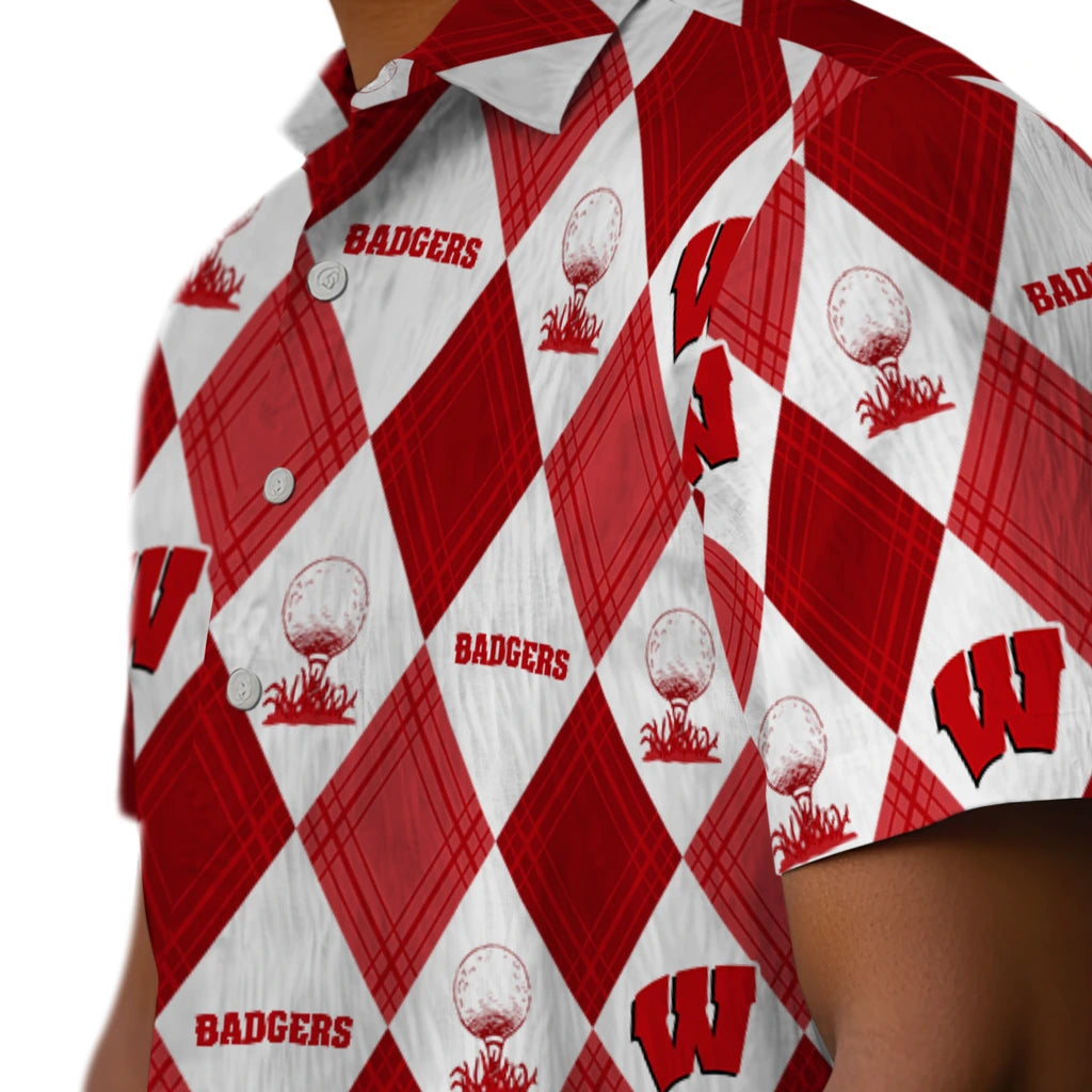 Wisconsin Badgers Hawaiian Shirt - Golfing Plaid | Hula Hawaiian Shirts