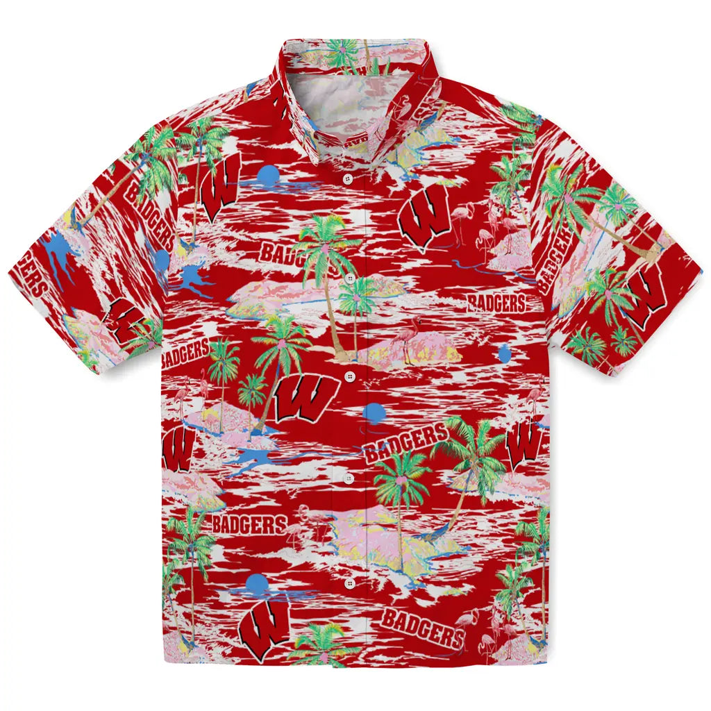 Wisconsin Badgers Hawaiian Shirt - Hawaii Island | Hula Hawaiian Shirts
