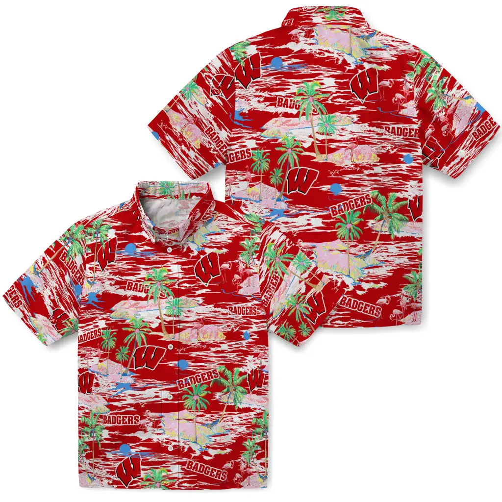 Wisconsin Badgers Hawaiian Shirt - Hawaii Island | Hula Hawaiian Shirts