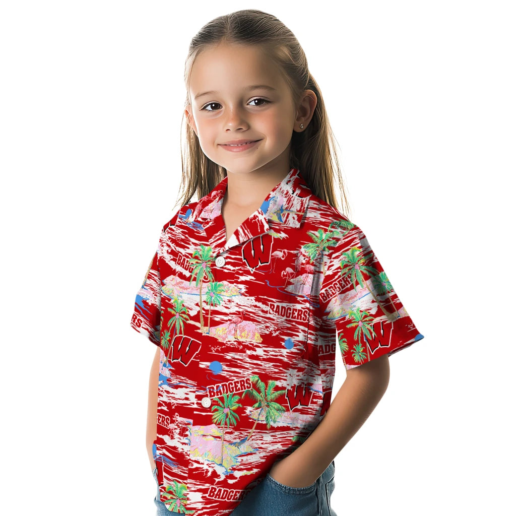 Wisconsin Badgers Hawaiian Shirt - Hawaii Island | Hula Hawaiian Shirts