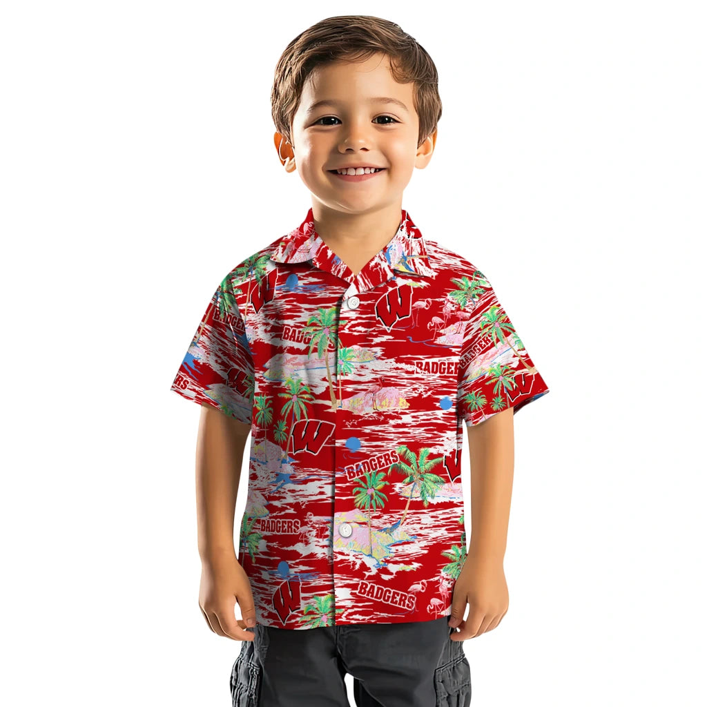 Wisconsin Badgers Hawaiian Shirt - Hawaii Island | Hula Hawaiian Shirts