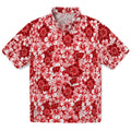 Wisconsin Badgers Hawaiian Shirt - Hibiscus Blooms | Hula Hawaiian Shirts
