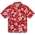 Wisconsin Badgers Hawaiian Shirt - Hibiscus Flower Design | Hula Hawaiian Shirts