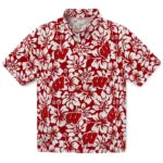 Wisconsin Badgers Hawaiian Shirt - Hibiscus Motif | Hula Hawaiian Shirts