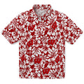 Wisconsin Badgers Hawaiian Shirt - Hibiscus Motif | Hula Hawaiian Shirts