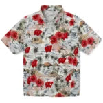 Wisconsin Badgers Hawaiian Shirt - Hibiscus Seaside | Hula Hawaiian Shirts