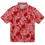 Wisconsin Badgers Hawaiian Shirt - Leaf Outline | Hula Hawaiian Shirts
