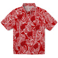 Wisconsin Badgers Hawaiian Shirt - Leaf Outline | Hula Hawaiian Shirts