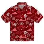 Wisconsin Badgers Hawaiian Shirt - Palm And Clouds | Hula Hawaiian Shirts