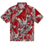 Wisconsin Badgers Hawaiian Shirt - Palm Leaves | Hula Hawaiian Shirts