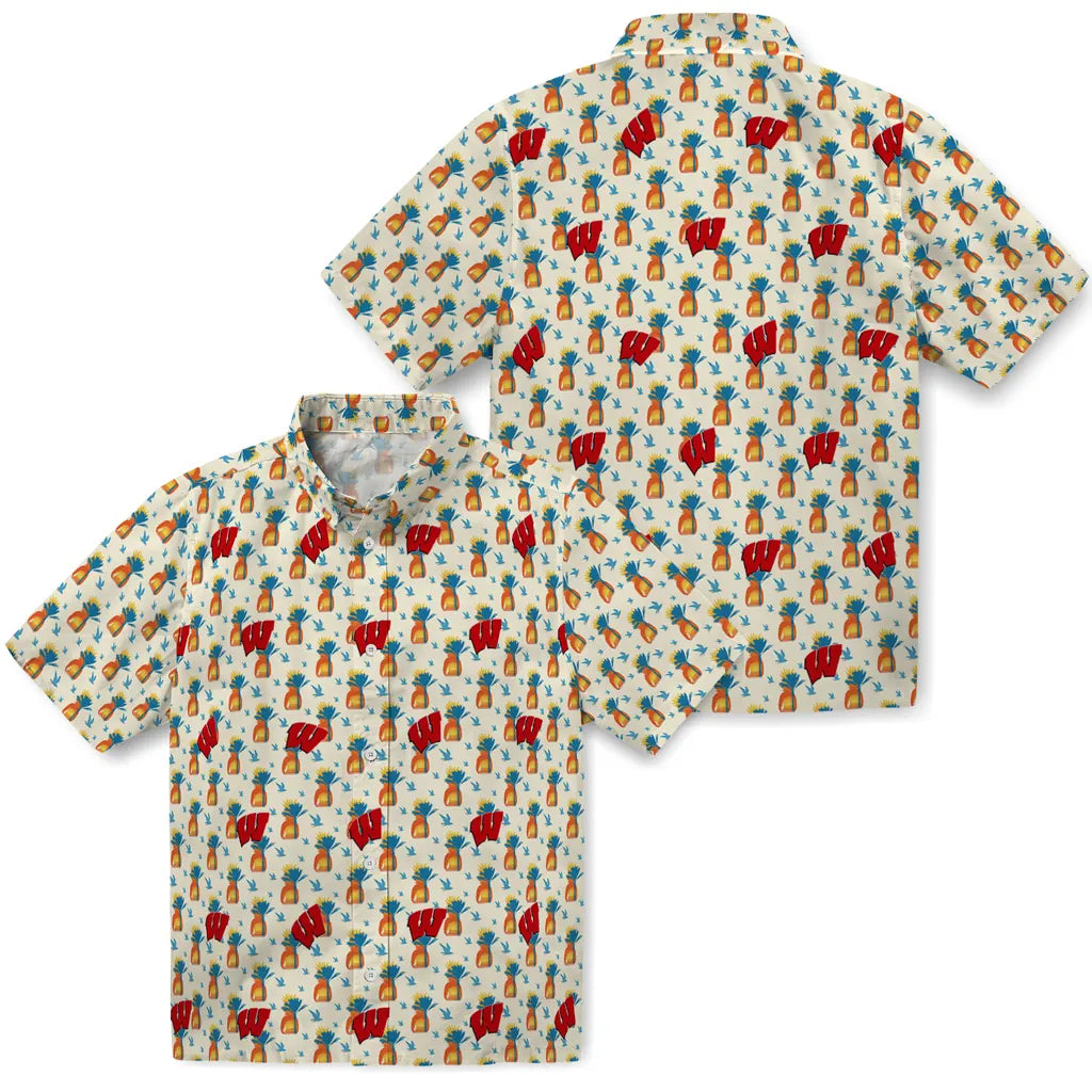 Wisconsin Badgers Hawaiian Shirt - Pineapple Delight | Hula Hawaiian Shirts