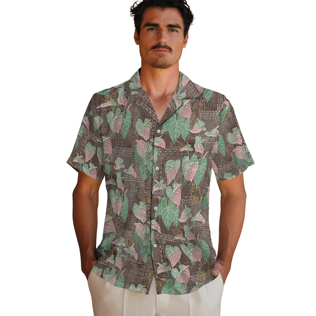 Wyoming Cowboys Hawaiian Shirt - Anthurium Overlay | Hula Hawaiian Shirts