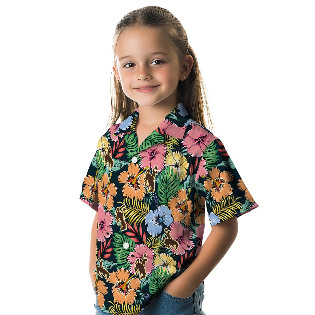 Wyoming Cowboys Hawaiian Shirt - Brilliant Hibiscus Garden | Hula Hawaiian Shirts