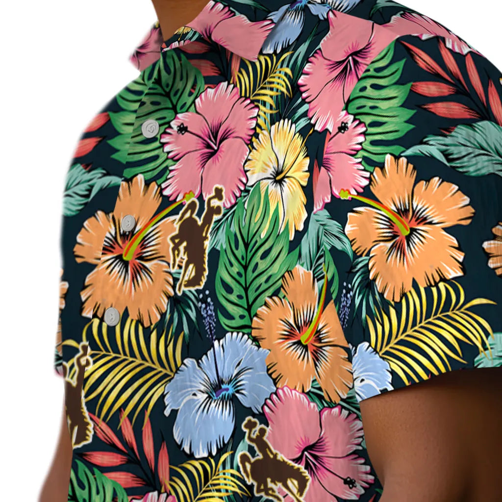 Wyoming Cowboys Hawaiian Shirt - Brilliant Hibiscus Garden | Hula Hawaiian Shirts